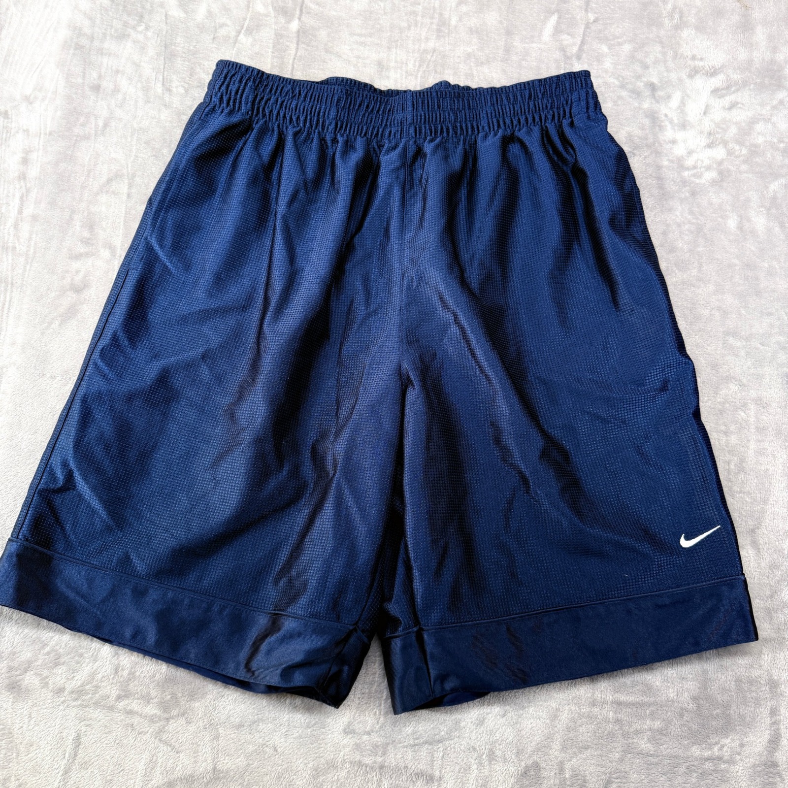 Nike Basketball Shorts Mens Large Navy Blue Mesh Athletic Gym Pockets